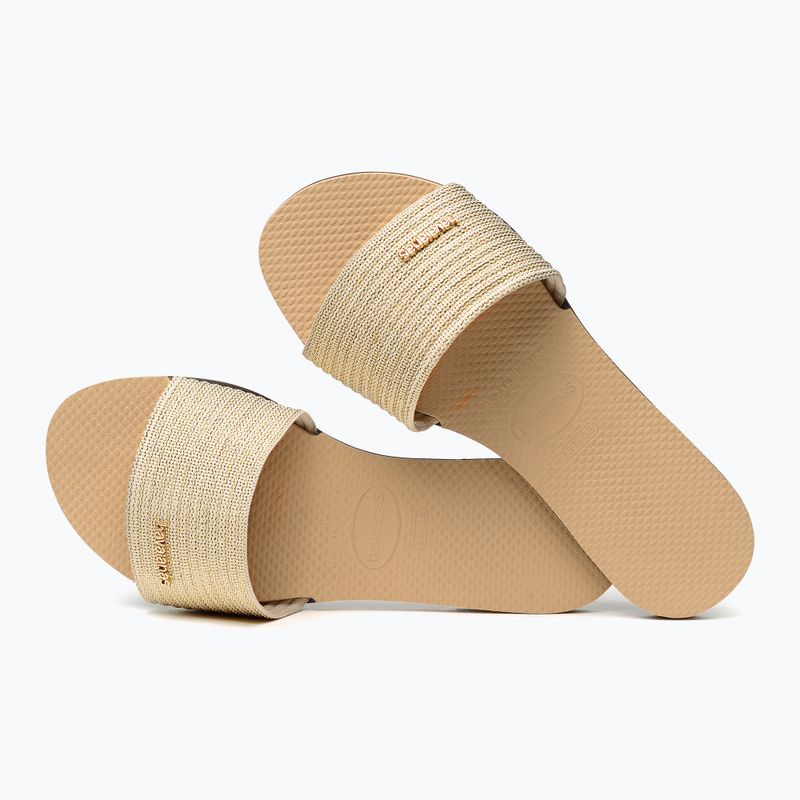 Klapki damskie Havaianas You Malta Metallic golden 11