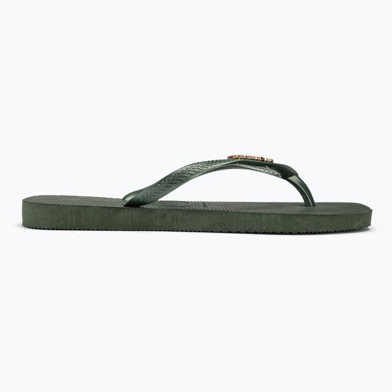 Japonki damskie Havaianas Square Logo Metallic green olive 2