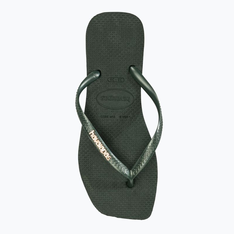 Japonki damskie Havaianas Square Logo Metallic green olive 5