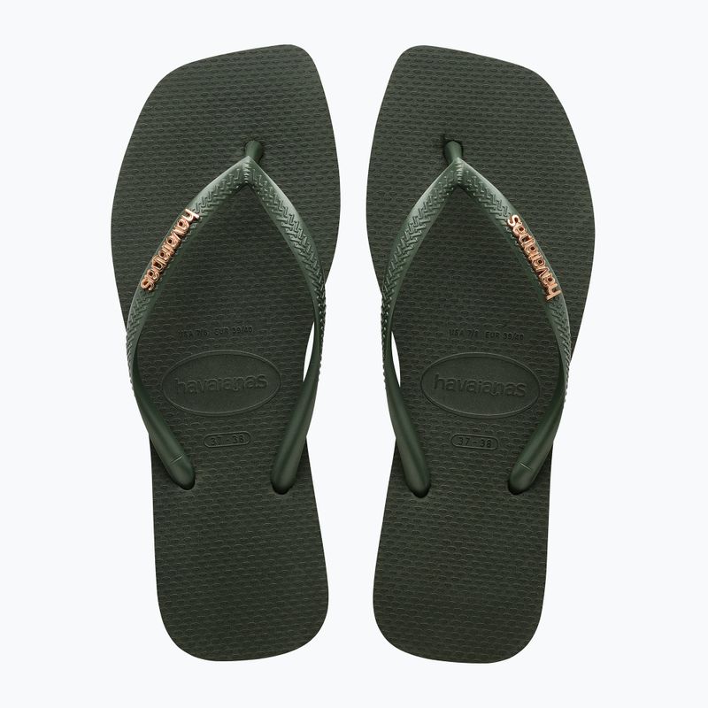 Japonki damskie Havaianas Square Logo Metallic green olive 10