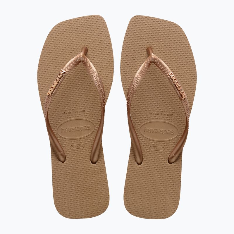 Japonki damskie Havaianas Square Logo Metallic rose gold / rose gold 11