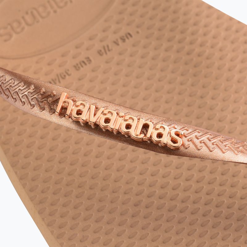 Japonki damskie Havaianas Square Logo Metallic rose gold / rose gold 13