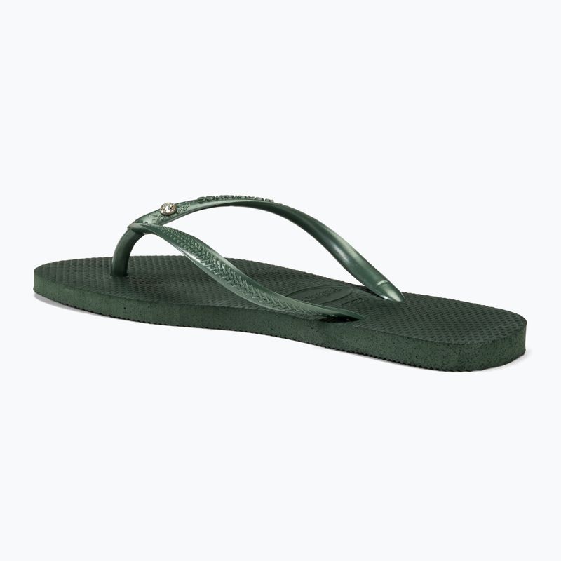 Japonki damskie Havaianas Slim Crystal Sw II olive green 3