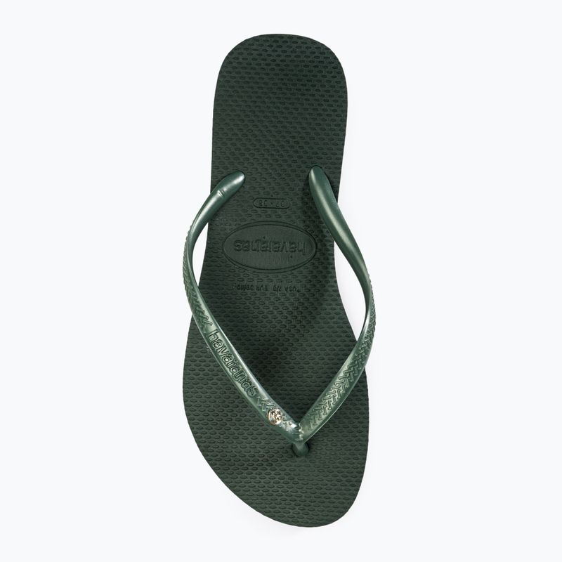 Japonki damskie Havaianas Slim Crystal Sw II olive green 6