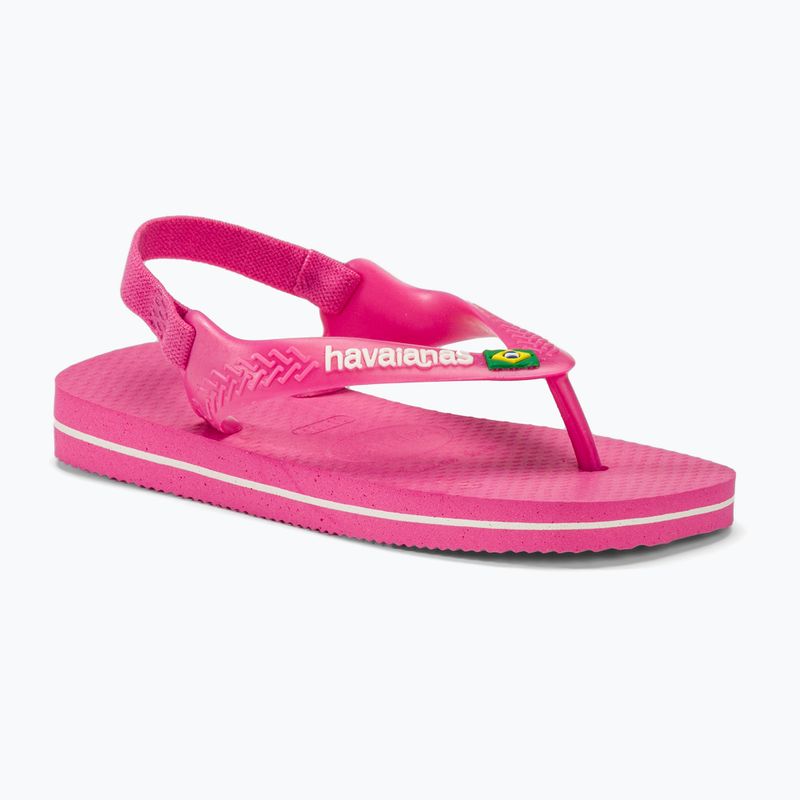 Sandały dziecięce Havaianas Baby Brasil Logo II pink flux / white