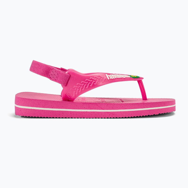 Sandały dziecięce Havaianas Baby Brasil Logo II pink flux / white 2