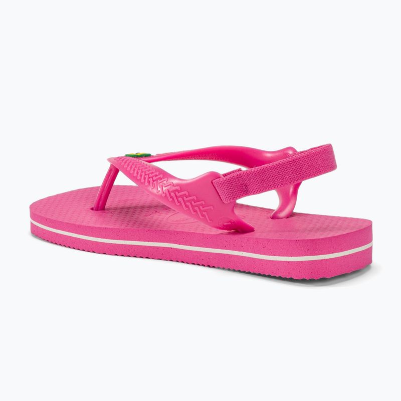 Sandały dziecięce Havaianas Baby Brasil Logo II pink flux / white 3