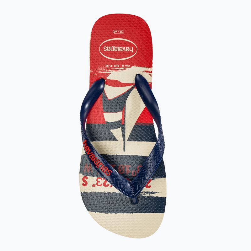 Japonki Havaianas Top Nautical beige straw / navy blue / ruby red 5