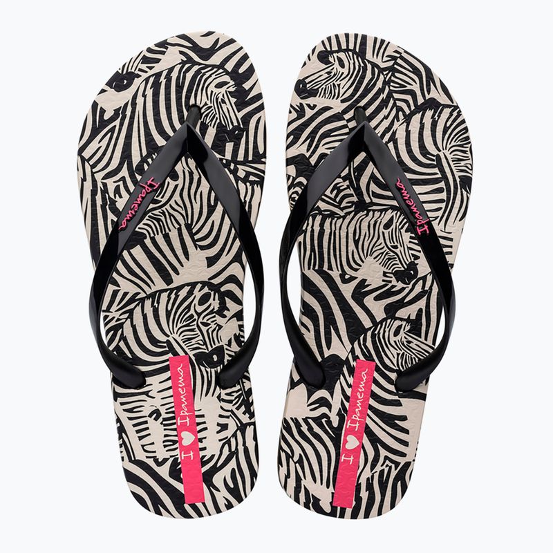 Japonki damskie Ipanema Animal Print VI beige/black/pink 2