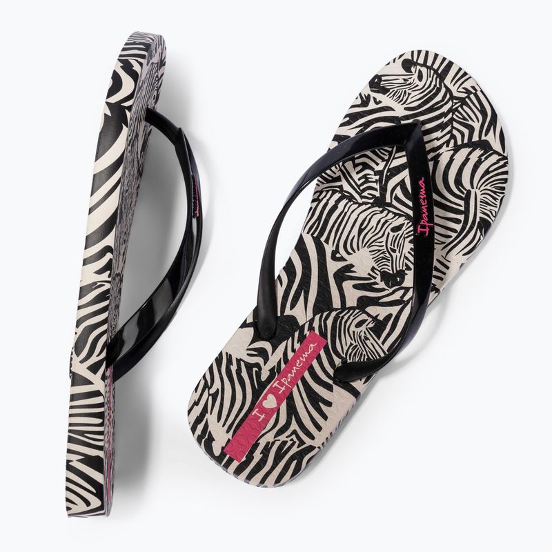 Japonki damskie Ipanema Animal Print VI beige/black/pink 3