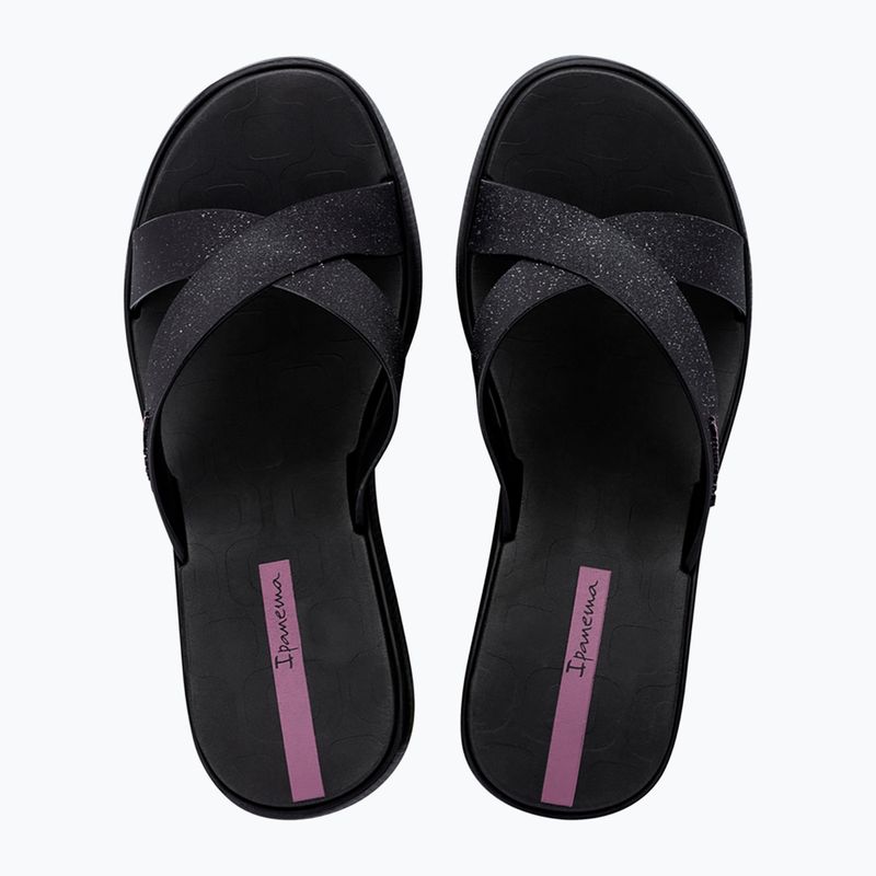 Klapki damskie Ipanema High Fashion II Slide black/glitter black/lilac 2