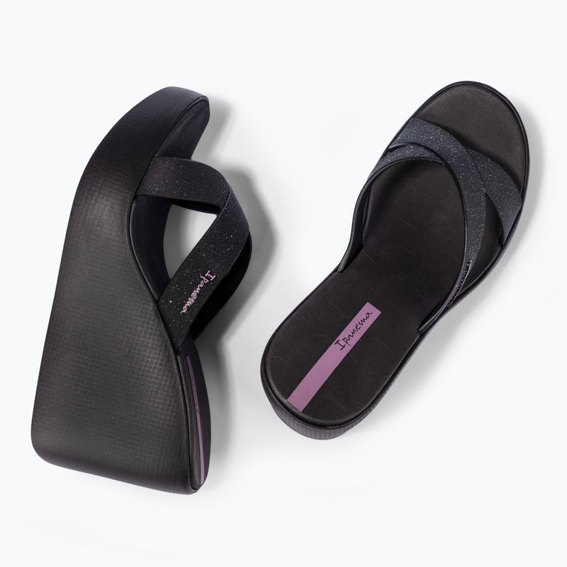 Klapki damskie Ipanema High Fashion II Slide black/glitter black/lilac 3