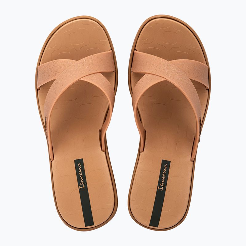 Klapki damskie Ipanema High Fashion II Slide beige/glitter beige/green 2