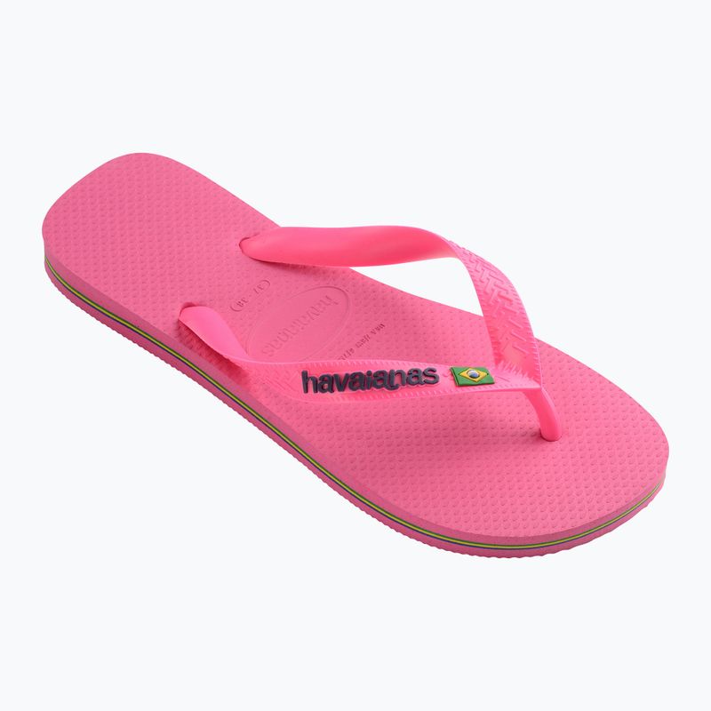 Japonki Havaianas Brasil Logo Neon pink flux 8