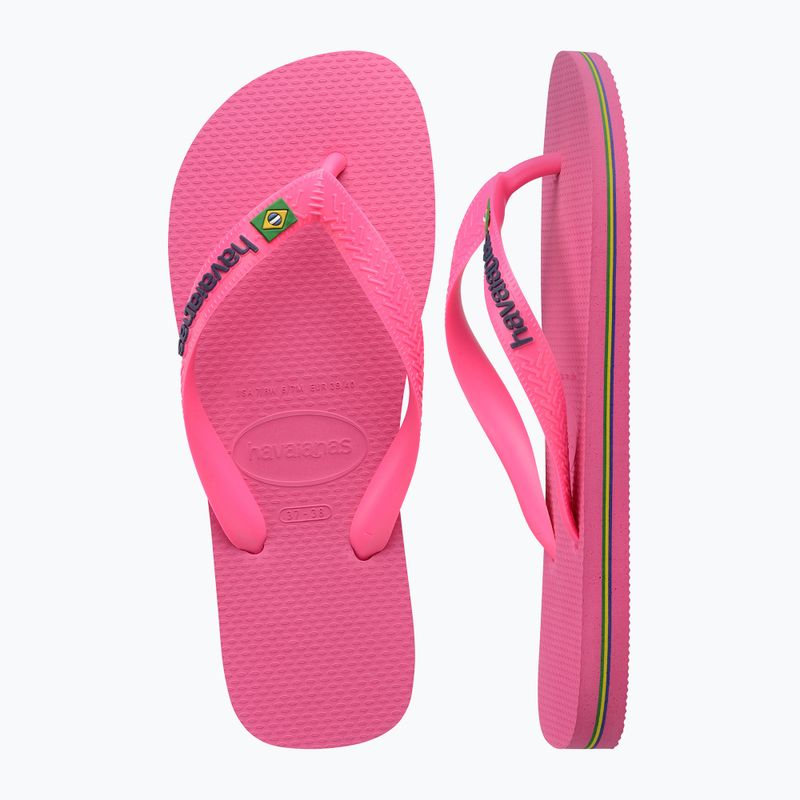 Japonki Havaianas Brasil Logo Neon pink flux 11