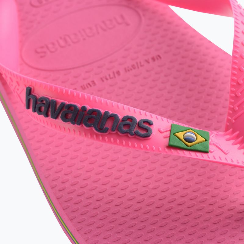 Japonki Havaianas Brasil Logo Neon pink flux 12
