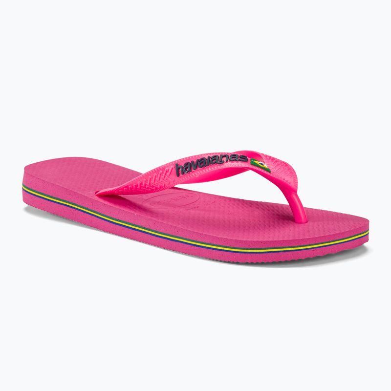 Japonki Havaianas Brasil Logo Neon pink flux