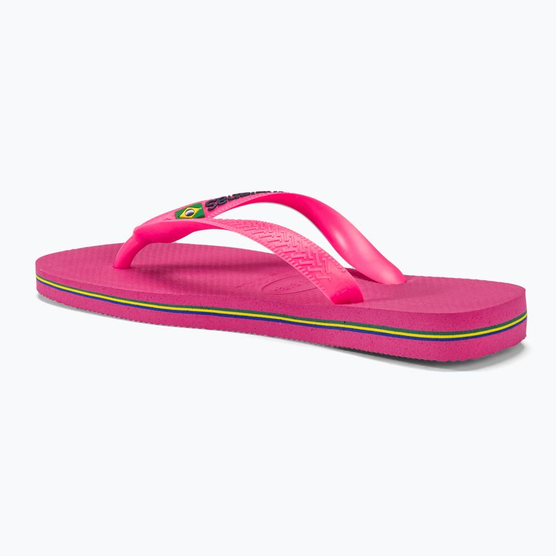 Japonki Havaianas Brasil Logo Neon pink flux 2