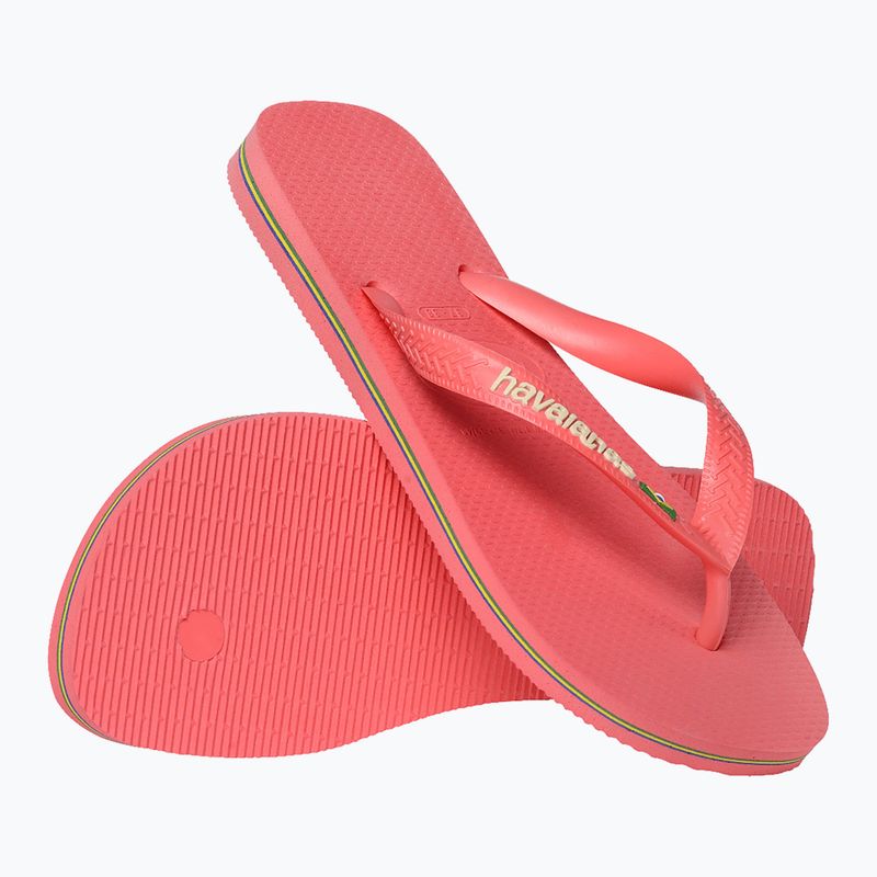 Japonki Havaianas Brasil Logo tropical coral 6