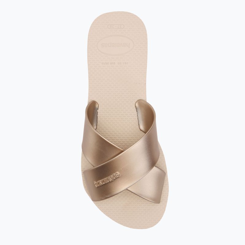 Klapki damskie Havaianas Aqua Metallic beige 5