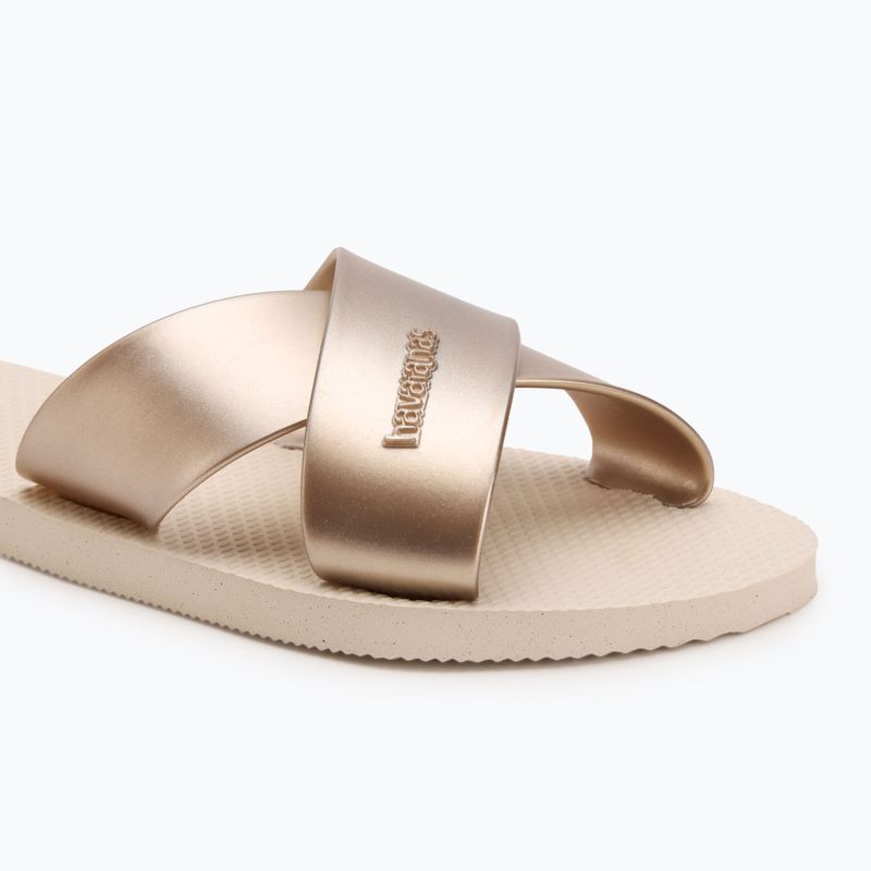 Klapki damskie Havaianas Aqua Metallic beige 7