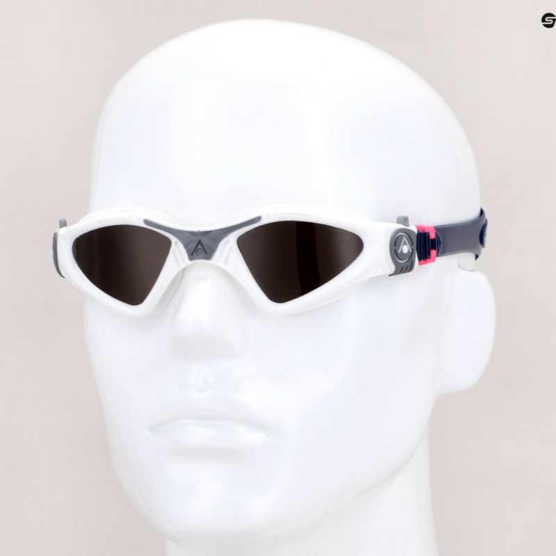Okulary do pływania dziecięce Aquasphere Kayenne Compact 2022 white/grey/polarized brown 7
