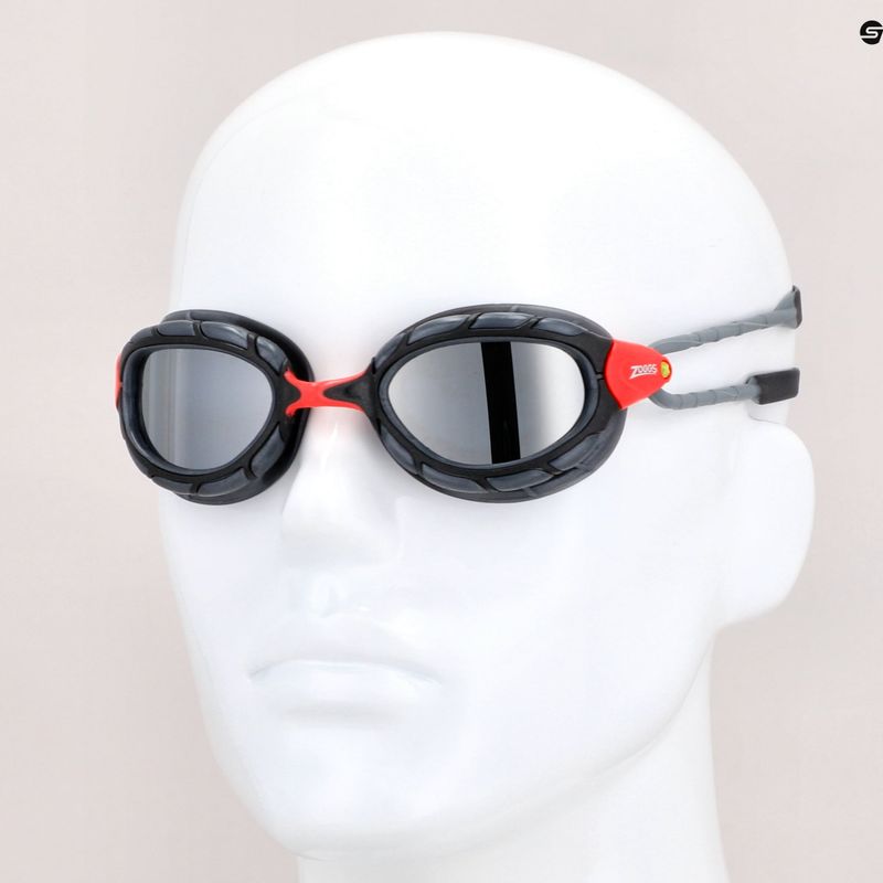 Okulary do pływania Zoggs Predator Titanium red/ grey/ mirrored smoke 7