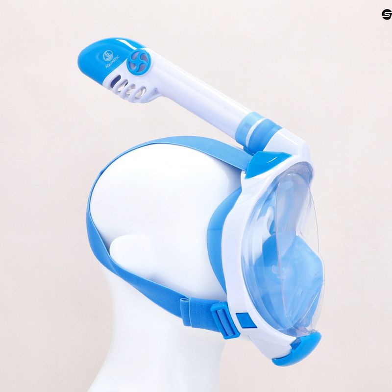 Maska pełnotwarzowa do snorkelingu dziecięca AQUASTIC SMK-01N niebieska 12