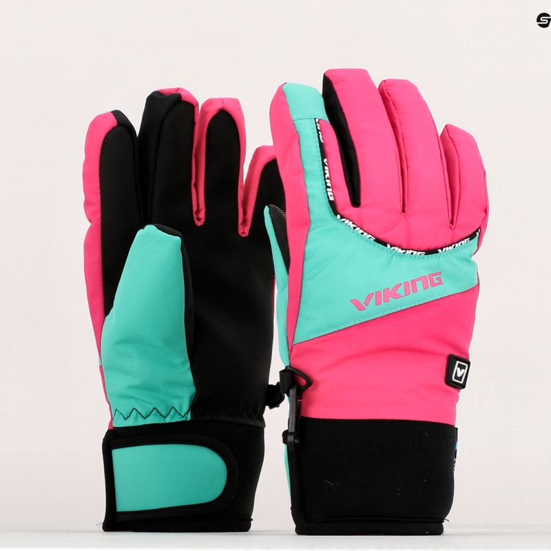 Rękawice narciarskie dziecięce Viking Fin pink 8