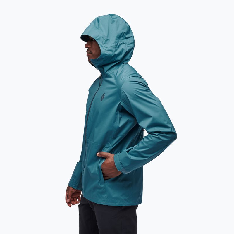 Kurtka przeciwdeszczowa męska Black Diamond Stormline Stretch creec blue 3