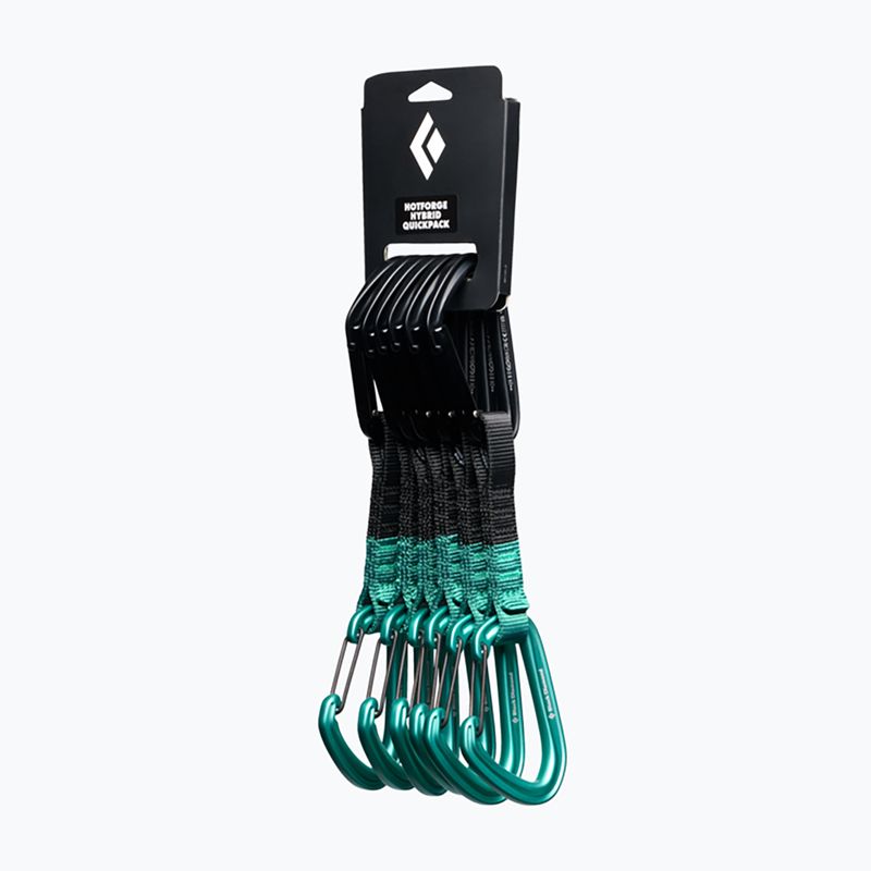 Zestaw ekspresów wspinaczkowych Black Diamond Hotforge Hybrid Quickpack Set 6 szt. 12 cm clean green