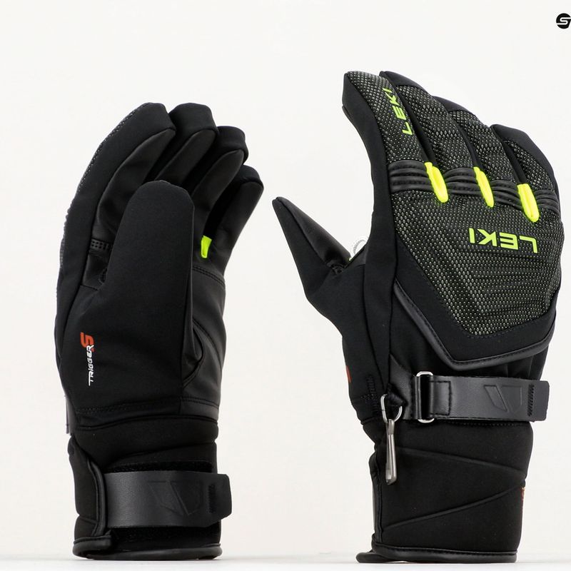 Rękawice narciarskie dziecięce LEKI Race Coach C-Tech S Junior black/ice lemon 9