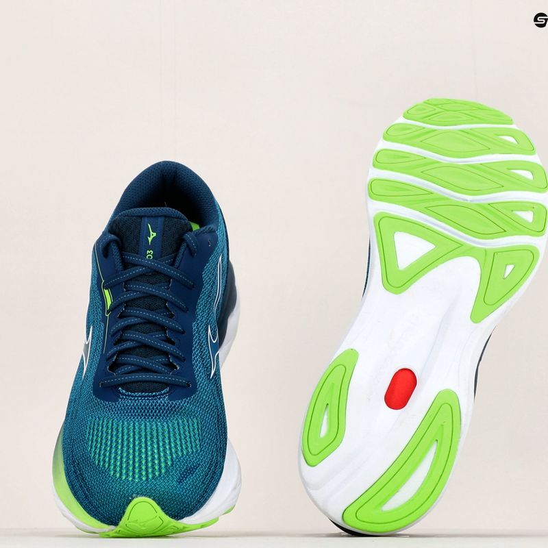 Buty do biegania męskie Mizuno Wave Skyrise 3 algiers blue/ white/ green gecko 14