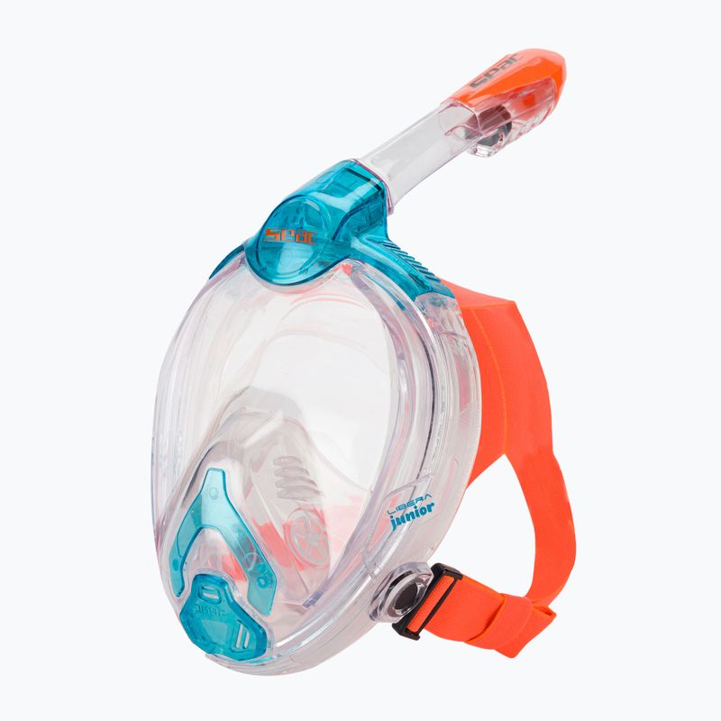 Maska pełnotwarzowa do snorkelingu dziecięca SEAC Libera acquamarine/orange 5