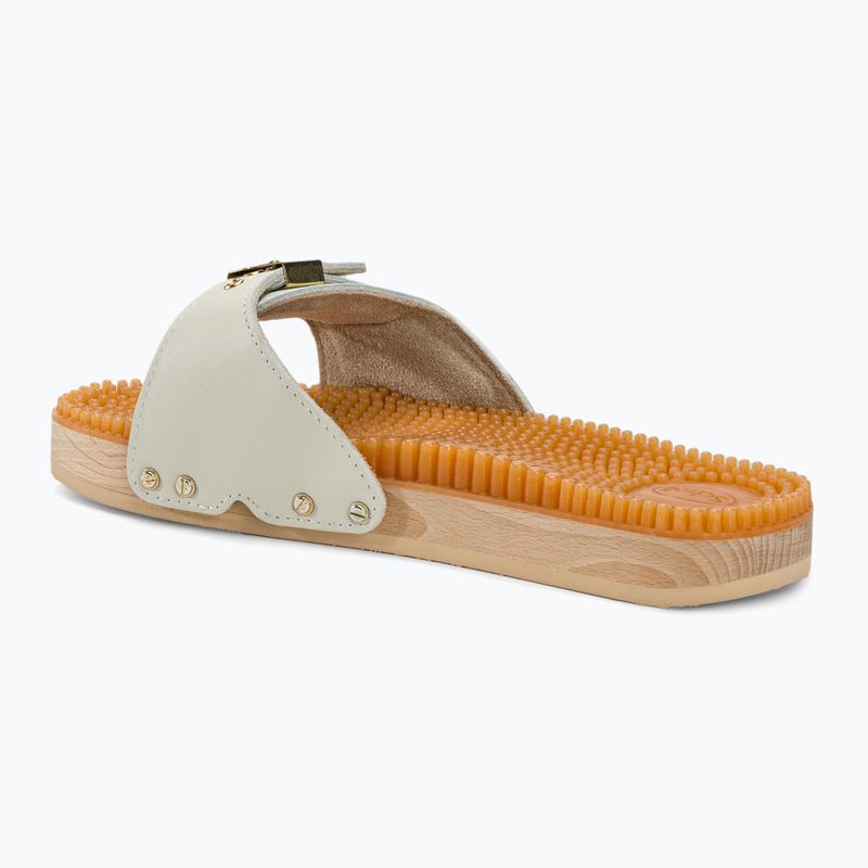 Klapki damskie Scholl Pescura Flat Massage Lea off white 3