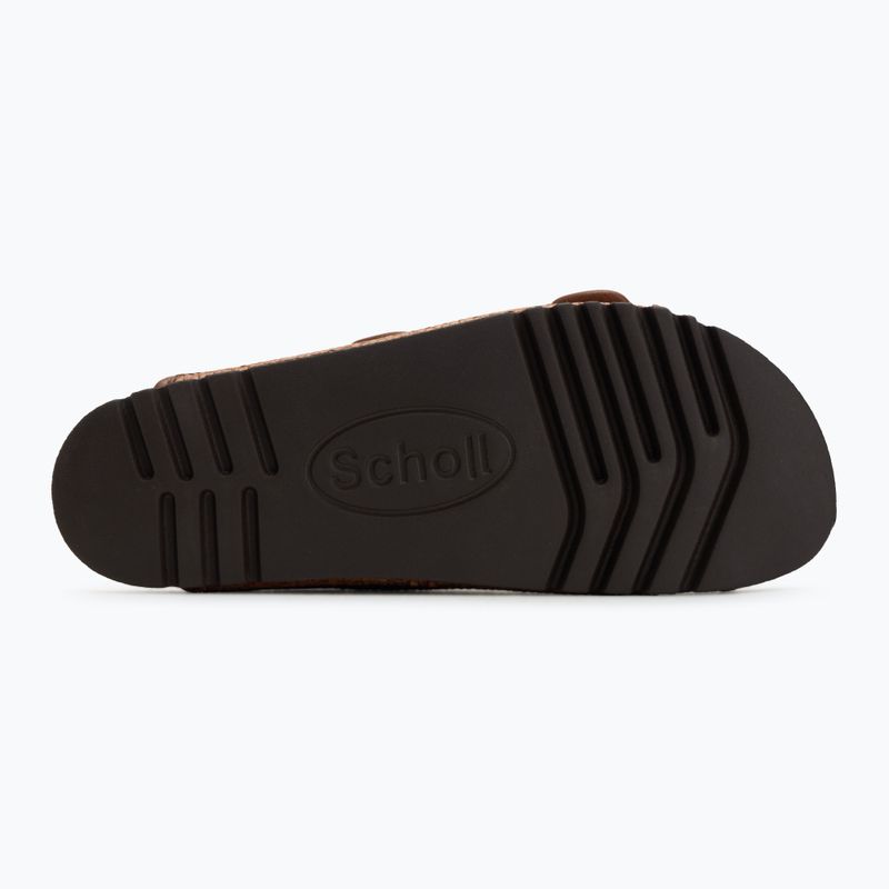 Klapki damskie Scholl Noelle Raffia cognac 4