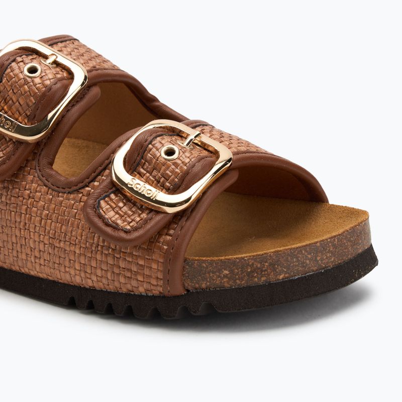 Klapki damskie Scholl Noelle Raffia cognac 7