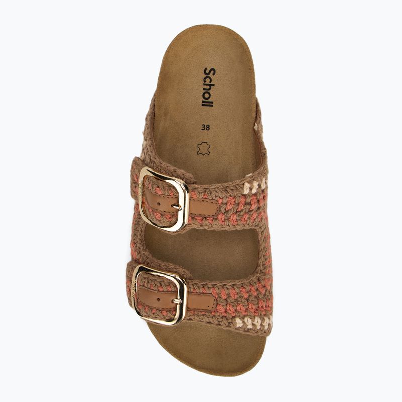 Klapki damskie Scholl Noelle Crochet bude/light brown/cognac 5