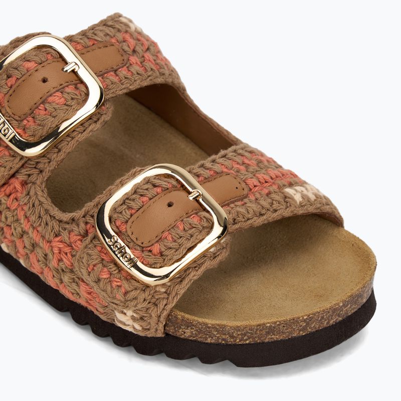 Klapki damskie Scholl Noelle Crochet bude/light brown/cognac 7