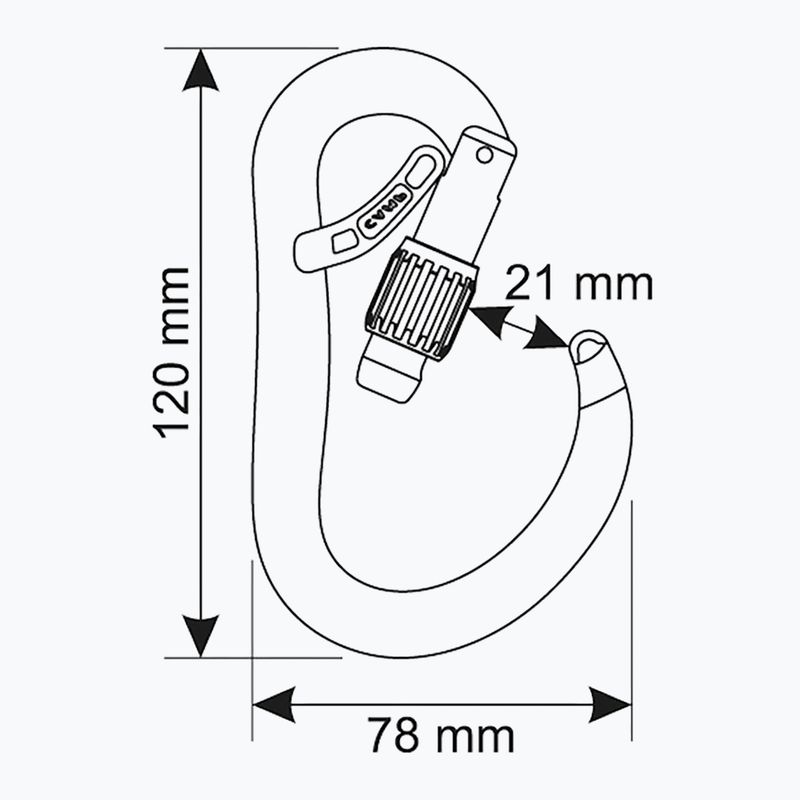 Karabinek wspinaczkowy CAMP Atom Belay Lock gun metal 5