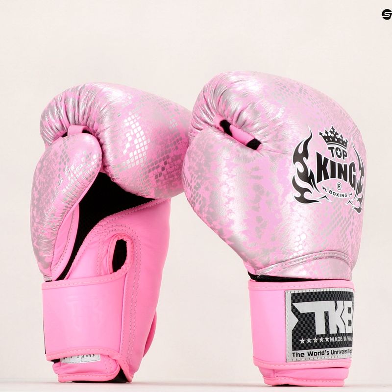 Rękawice bokserskie Top King Muay Thai Super Star Air pink/silver 9