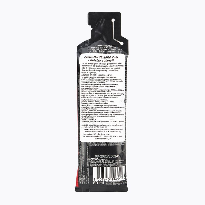 Żel energetyczny Enervit C2:1 Carbo Gel 60 ml cola with caffeine 2
