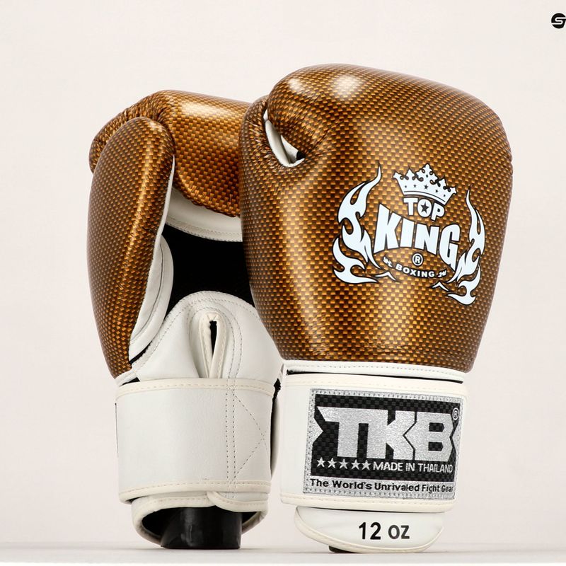 Rękawice bokserskie Top King Muay Thai Empower white/gold 7