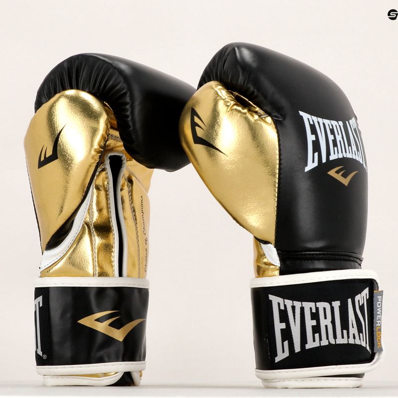 Rękawice bokserskie męskie Everlast Powerlock Pu czarne 2200 7