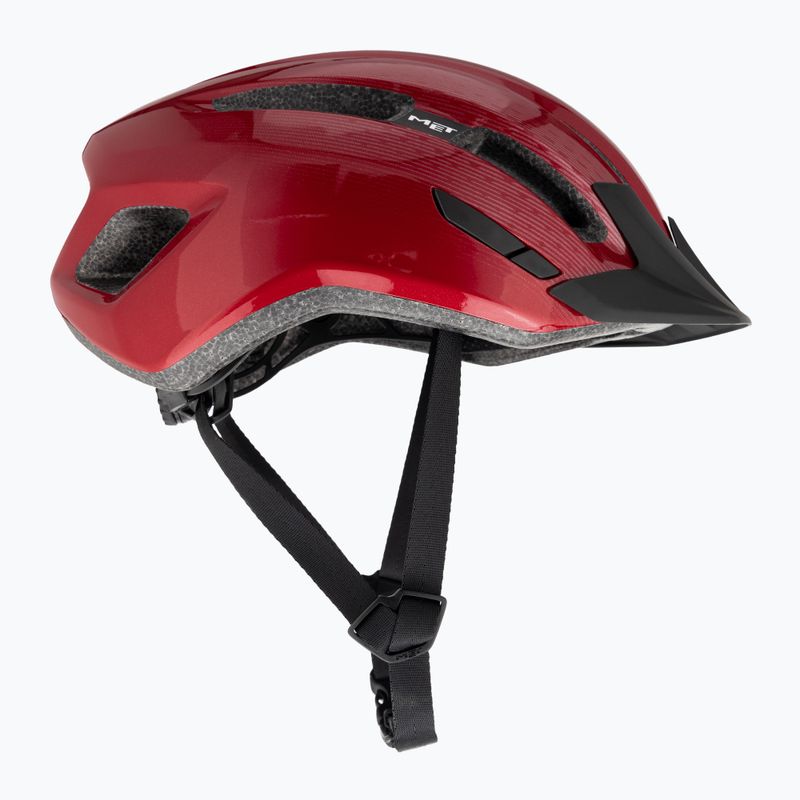 Kask rowerowy MET Downtown red glossy 4