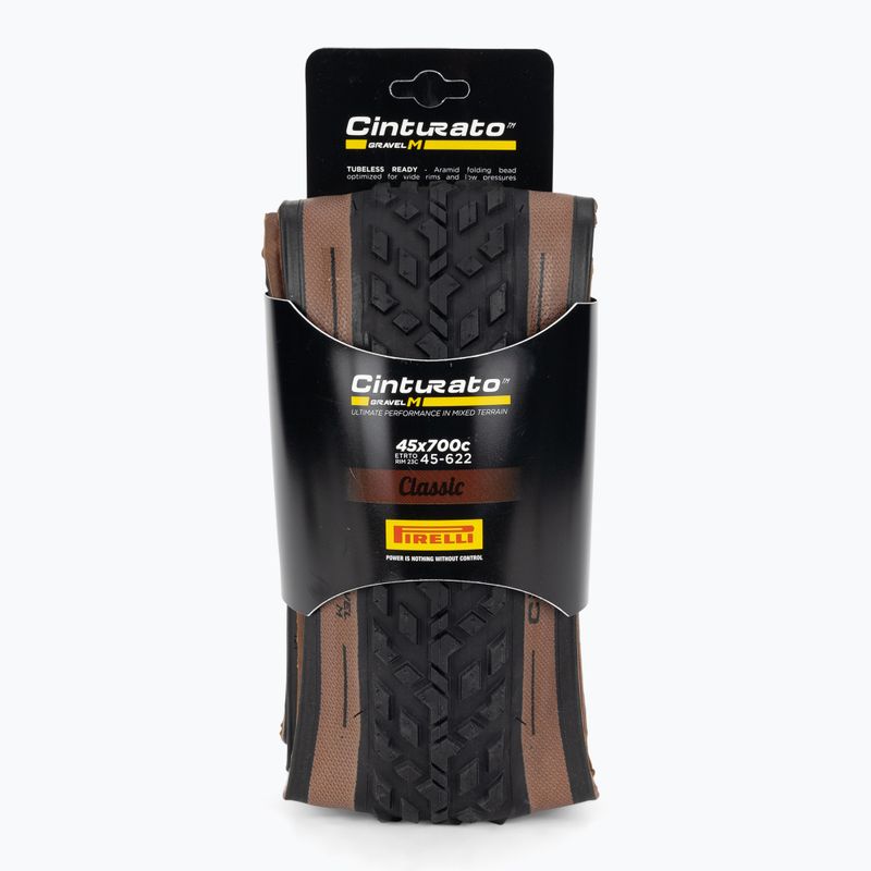 Opona rowerowa Pirelli Cinturato Gravel Mixed TLR Classic 700 x 45C black/brown 2