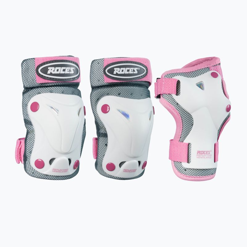 Zestaw ochraniaczy dziecięcych Roces Ventilated white/pink
