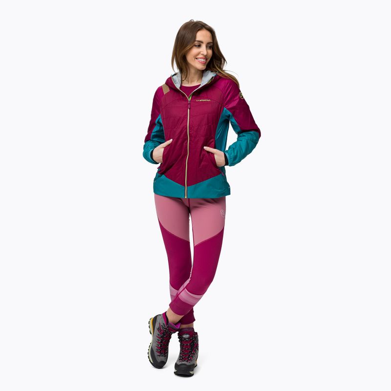 Kurtka hybrydowa damska La Sportiva Across Primaloft red plum topaz 2