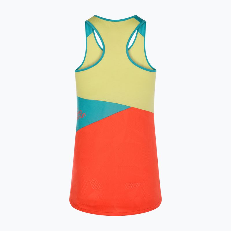 Koszulka wspinaczkowa damska La Sportiva Charm Tank cherry tomato/lagoon 7