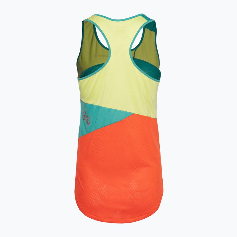 Koszulka wspinaczkowa damska La Sportiva Charm Tank cherry tomato/lagoon 2